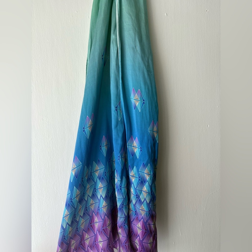 Ombré Geometric Silk Scarf